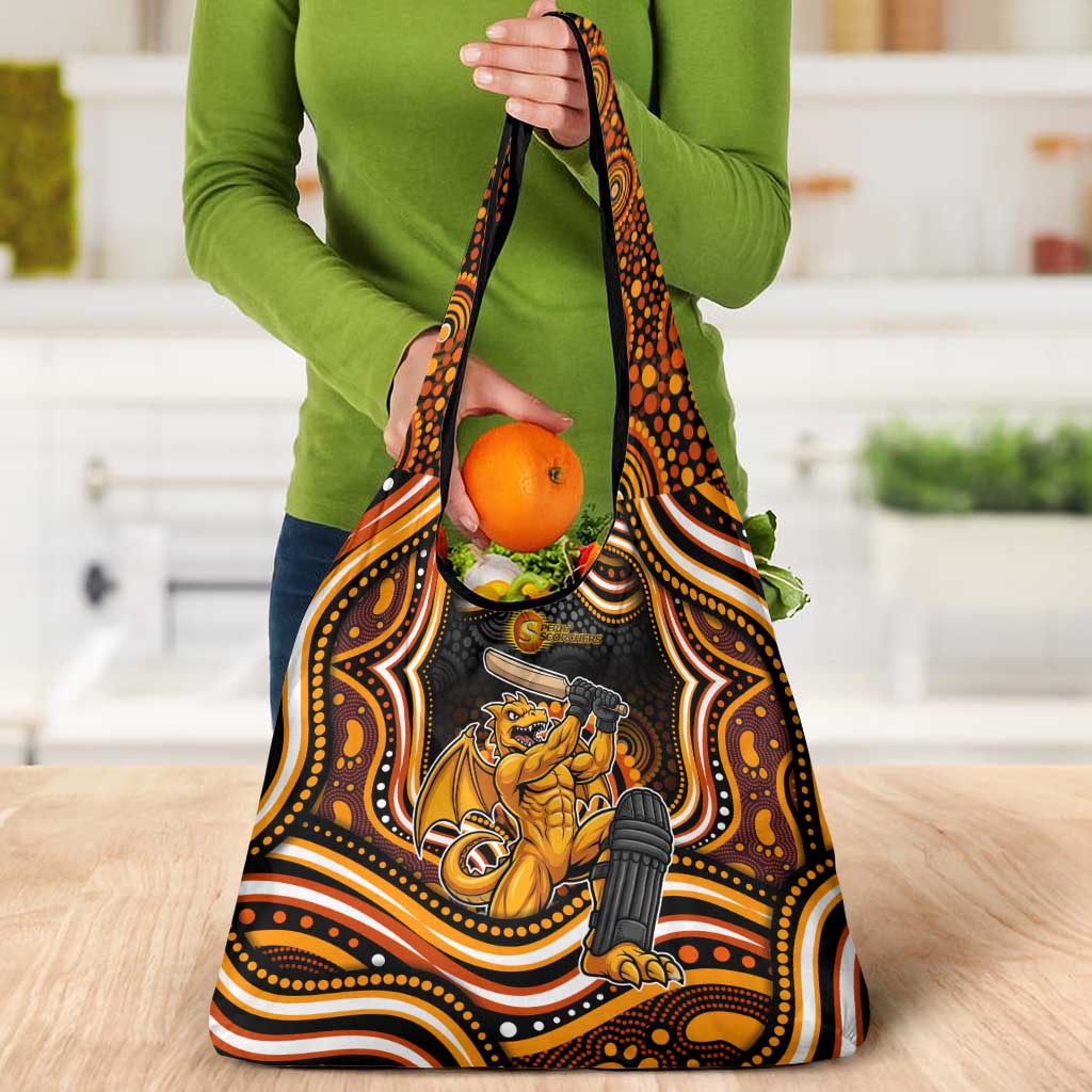 Perth Scorchers Cricket Grocery Bag Australian Cricket Mascot - Modern Indigenous Style
