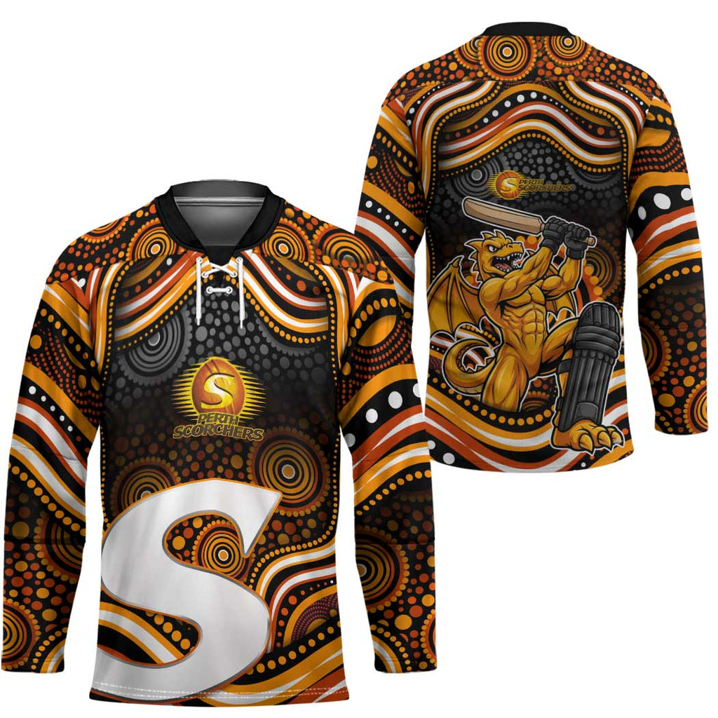 Perth Scorchers Cricket Hockey Jersey Australian Cricket Mascot - Modern Indigenous Style