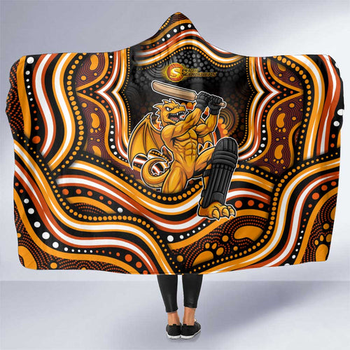 Perth Scorchers Cricket Hooded Blanket Australian Cricket Mascot - Modern Indigenous Style