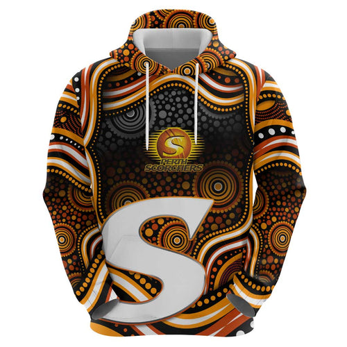 Perth Scorchers Cricket Hoodie Australian Cricket Mascot - Modern Indigenous Style