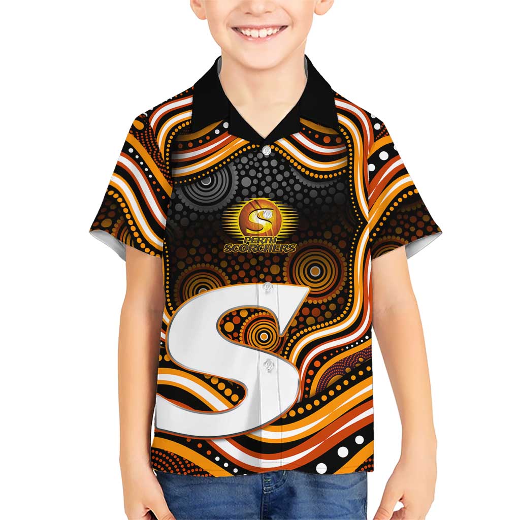 Perth Scorchers Cricket Kid Hawaiian Shirt Australian Cricket Mascot - Modern Indigenous Style