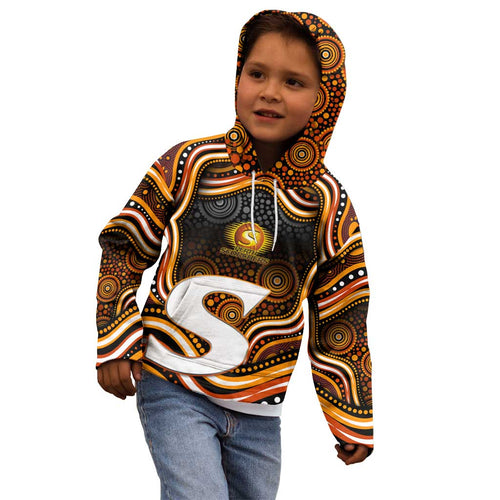 Perth Scorchers Cricket Kid Hoodie Australian Cricket Mascot - Modern Indigenous Style