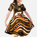 Perth Scorchers Cricket Kid Short Sleeve Dress Australian Cricket Mascot - Modern Indigenous Style