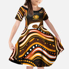 Perth Scorchers Cricket Kid Short Sleeve Dress Australian Cricket Mascot - Modern Indigenous Style