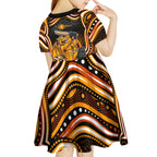Perth Scorchers Cricket Kid Short Sleeve Dress Australian Cricket Mascot - Modern Indigenous Style