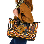 Perth Scorchers Cricket Leather Tote Bag Australian Cricket Mascot - Modern Indigenous Style