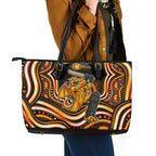 Perth Scorchers Cricket Leather Tote Bag Australian Cricket Mascot - Modern Indigenous Style