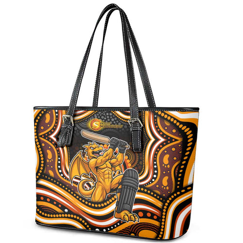 Perth Scorchers Cricket Leather Tote Bag Australian Cricket Mascot - Modern Indigenous Style