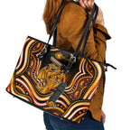 Perth Scorchers Cricket Leather Tote Bag Australian Cricket Mascot - Modern Indigenous Style