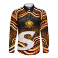Perth Scorchers Cricket Long Sleeve Button Shirt Australian Cricket Mascot - Modern Indigenous Style