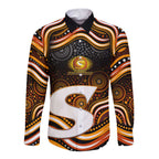 Perth Scorchers Cricket Long Sleeve Button Shirt Australian Cricket Mascot - Modern Indigenous Style
