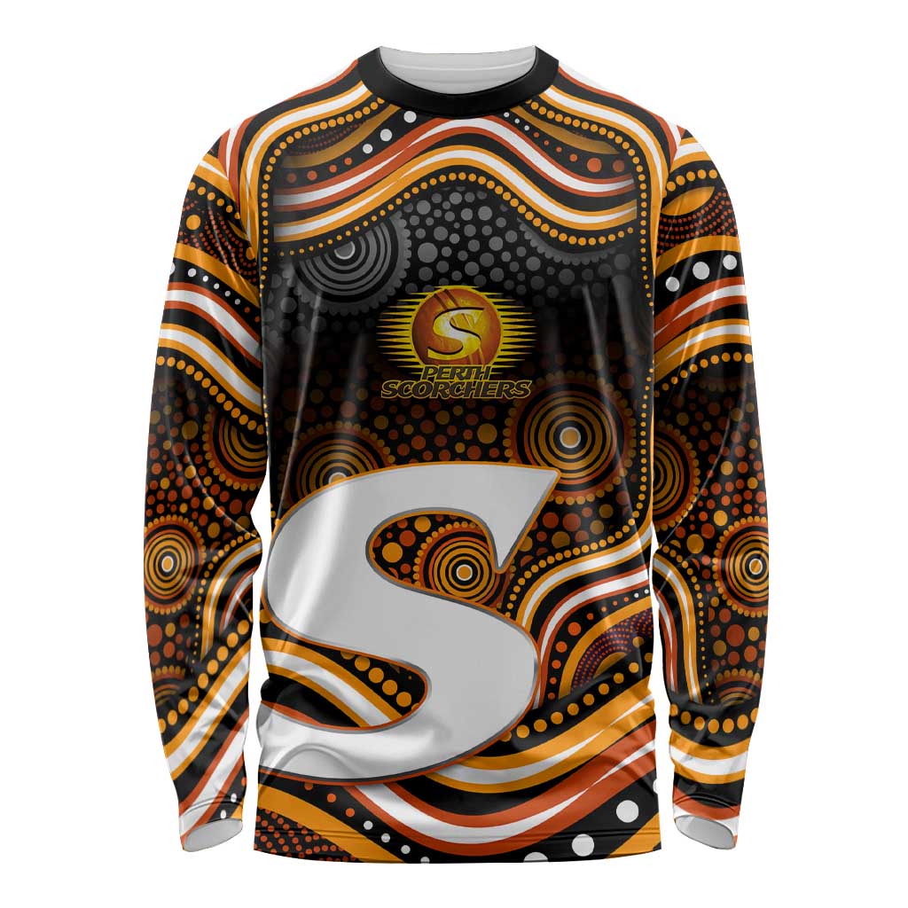 Perth Scorchers Cricket Long Sleeve Shirt Australian Cricket Mascot - Modern Indigenous Style