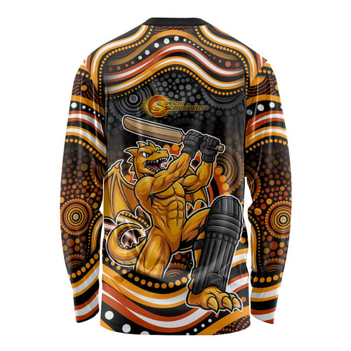 Perth Scorchers Cricket Long Sleeve Shirt Australian Cricket Mascot - Modern Indigenous Style