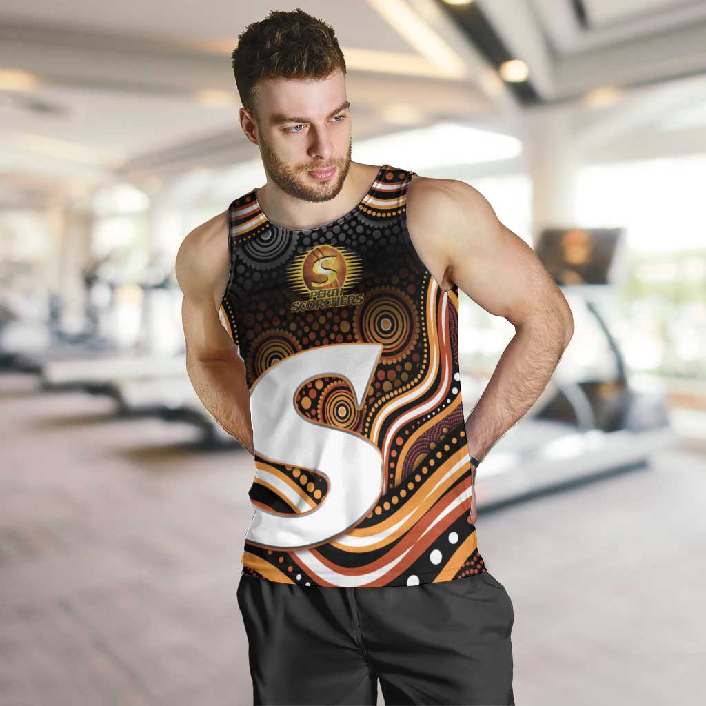 Perth Scorchers Cricket Men Tank Top Australian Cricket Mascot - Modern Indigenous Style