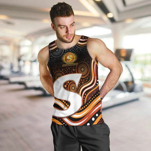 Perth Scorchers Cricket Men Tank Top Australian Cricket Mascot - Modern Indigenous Style