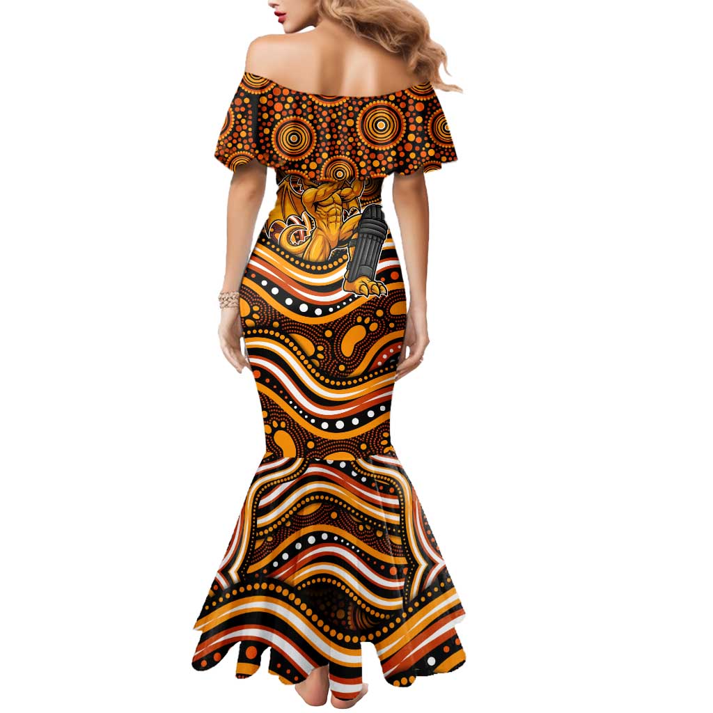 Perth Scorchers Cricket Mermaid Dress Australian Cricket Mascot - Modern Indigenous Style