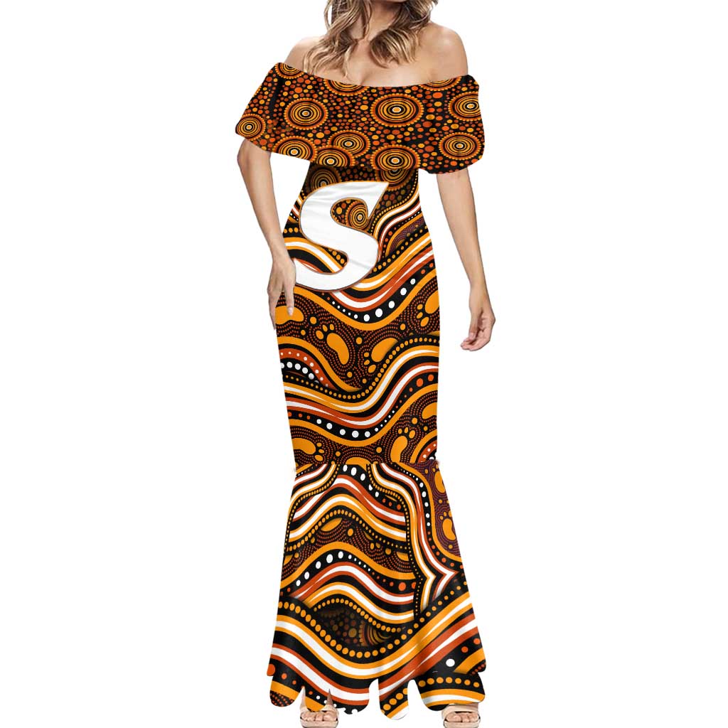 Perth Scorchers Cricket Mermaid Dress Australian Cricket Mascot - Modern Indigenous Style