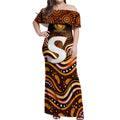 Perth Scorchers Cricket Off Shoulder Maxi Dress Australian Cricket Mascot - Modern Indigenous Style