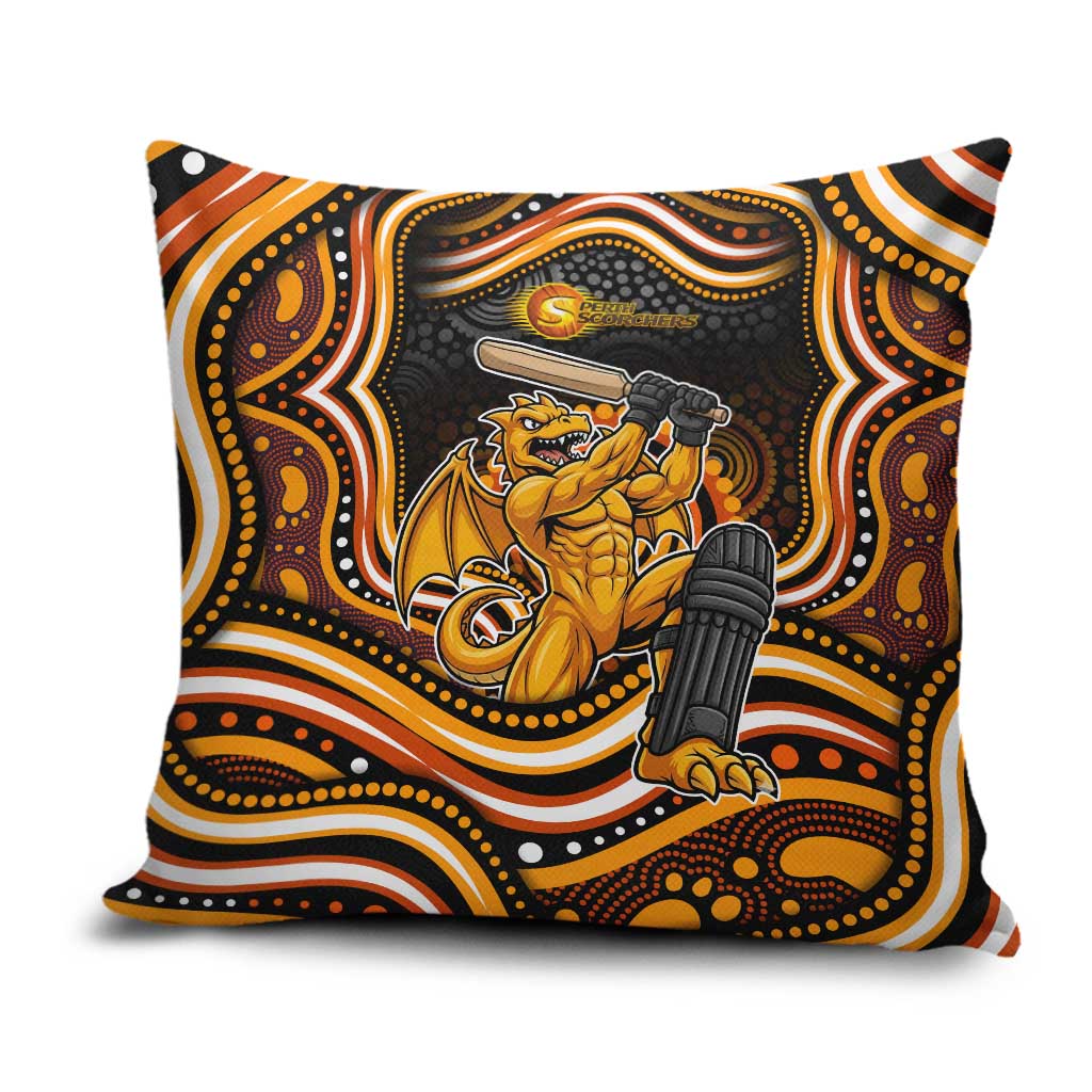 Perth Scorchers Cricket Pillow Cover Australian Cricket Mascot - Modern Indigenous Style