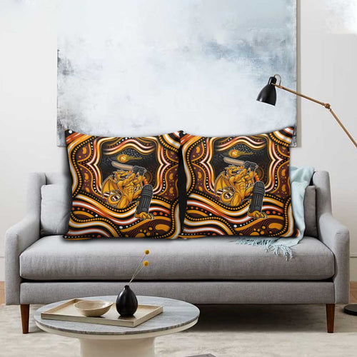 Perth Scorchers Cricket Pillow Cover Australian Cricket Mascot - Modern Indigenous Style
