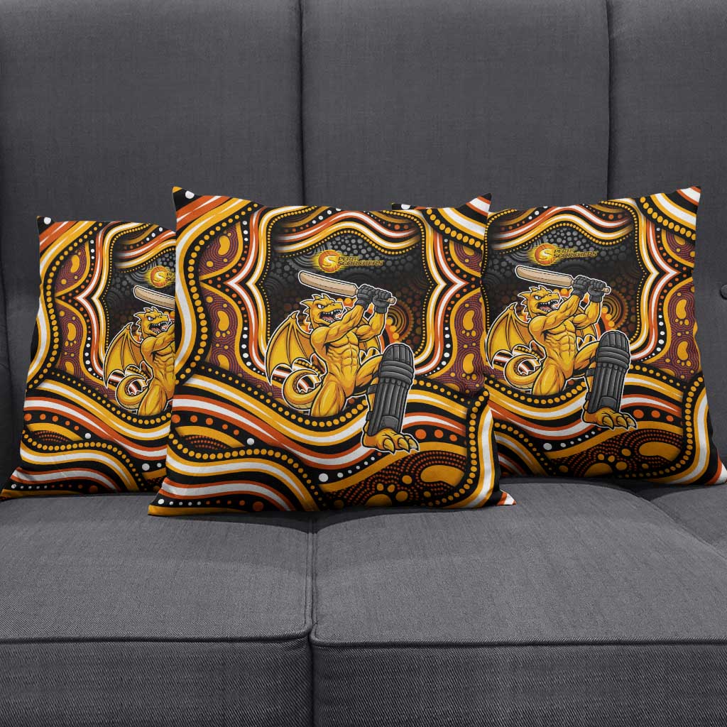 Perth Scorchers Cricket Pillow Cover Australian Cricket Mascot - Modern Indigenous Style