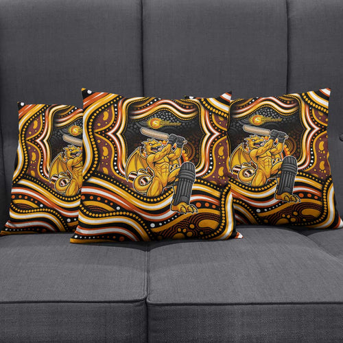 Perth Scorchers Cricket Pillow Cover Australian Cricket Mascot - Modern Indigenous Style