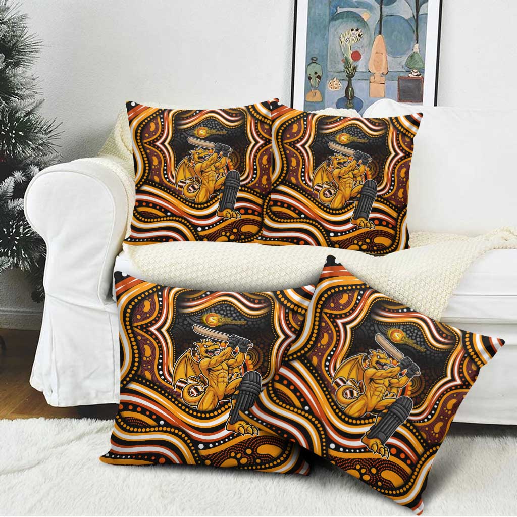 Perth Scorchers Cricket Pillow Cover Australian Cricket Mascot - Modern Indigenous Style