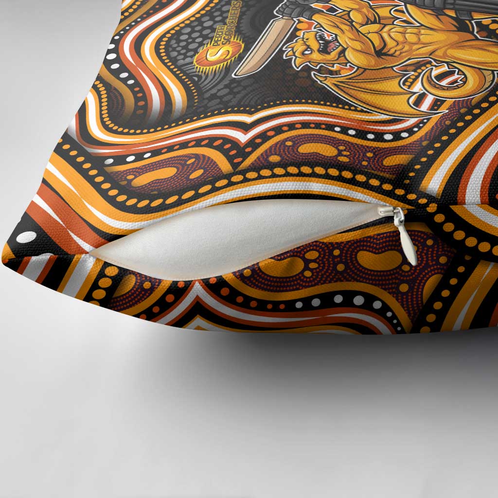 Perth Scorchers Cricket Pillow Cover Australian Cricket Mascot - Modern Indigenous Style