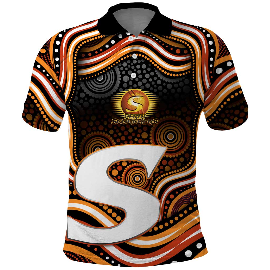 Perth Scorchers Cricket Polo Shirt Australian Cricket Mascot - Modern Indigenous Style