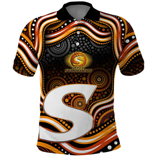 Perth Scorchers Cricket Polo Shirt Australian Cricket Mascot - Modern Indigenous Style