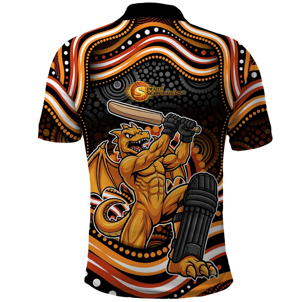 Perth Scorchers Cricket Polo Shirt Australian Cricket Mascot - Modern Indigenous Style