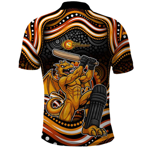 Perth Scorchers Cricket Polo Shirt Australian Cricket Mascot - Modern Indigenous Style