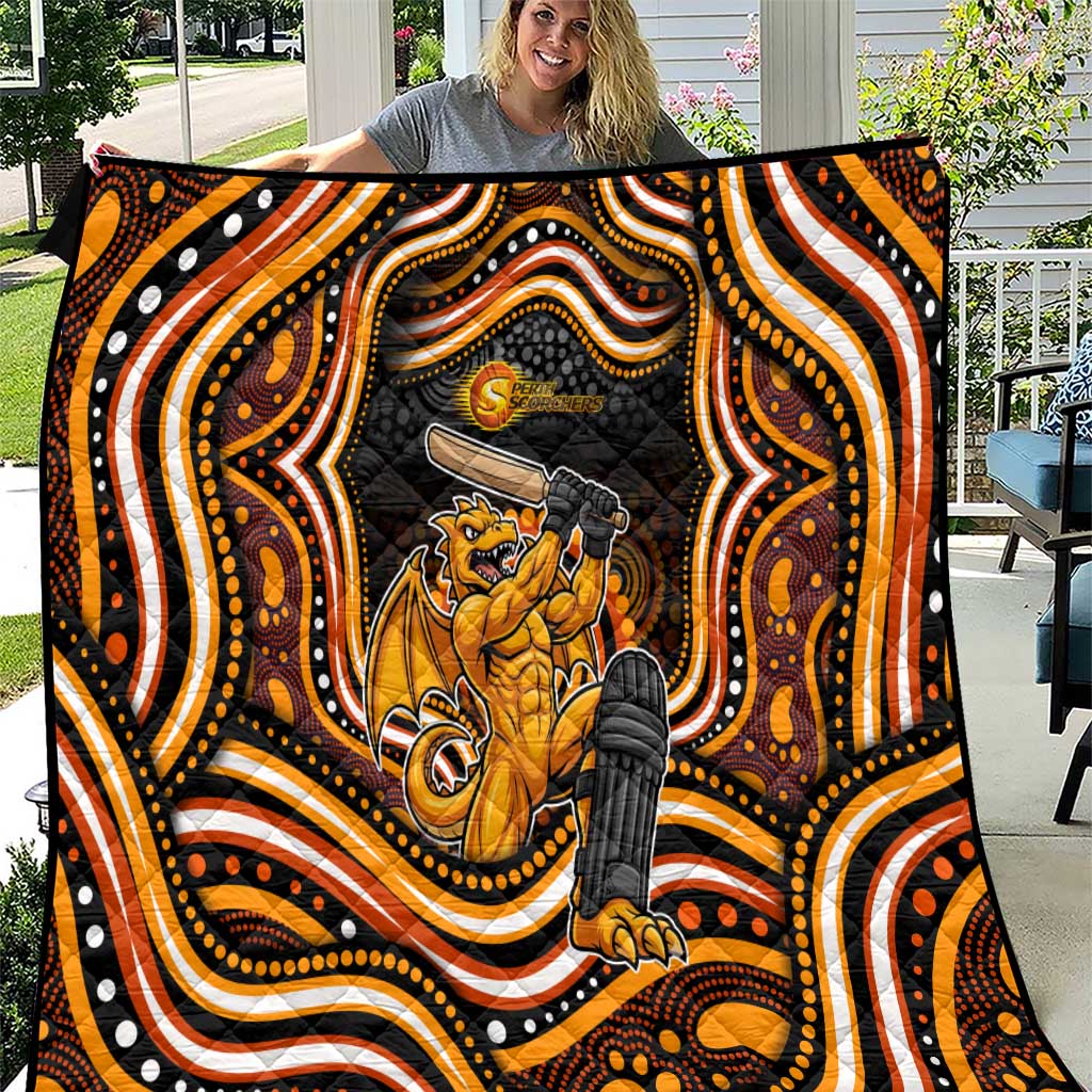 Perth Scorchers Cricket Quilt Australian Cricket Mascot - Modern Indigenous Style