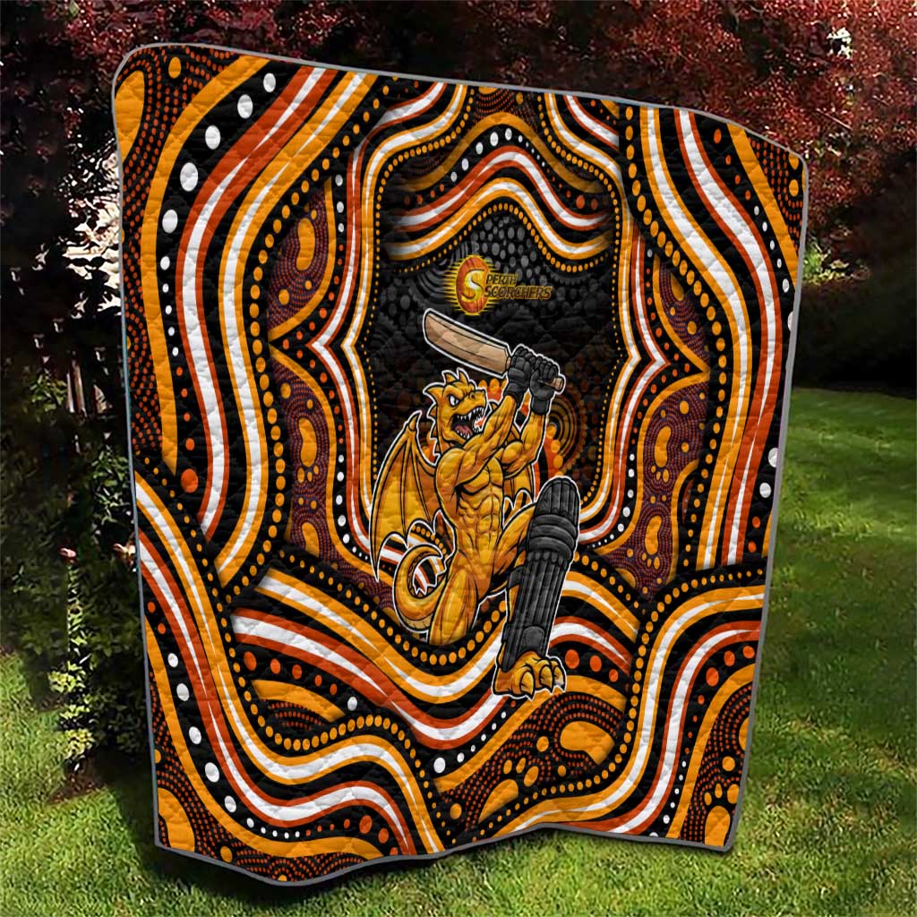Perth Scorchers Cricket Quilt Australian Cricket Mascot - Modern Indigenous Style