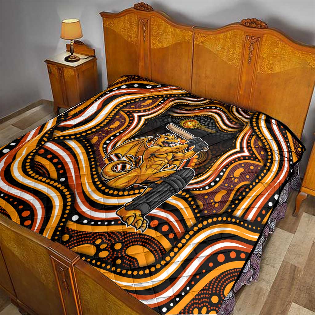 Perth Scorchers Cricket Quilt Australian Cricket Mascot - Modern Indigenous Style