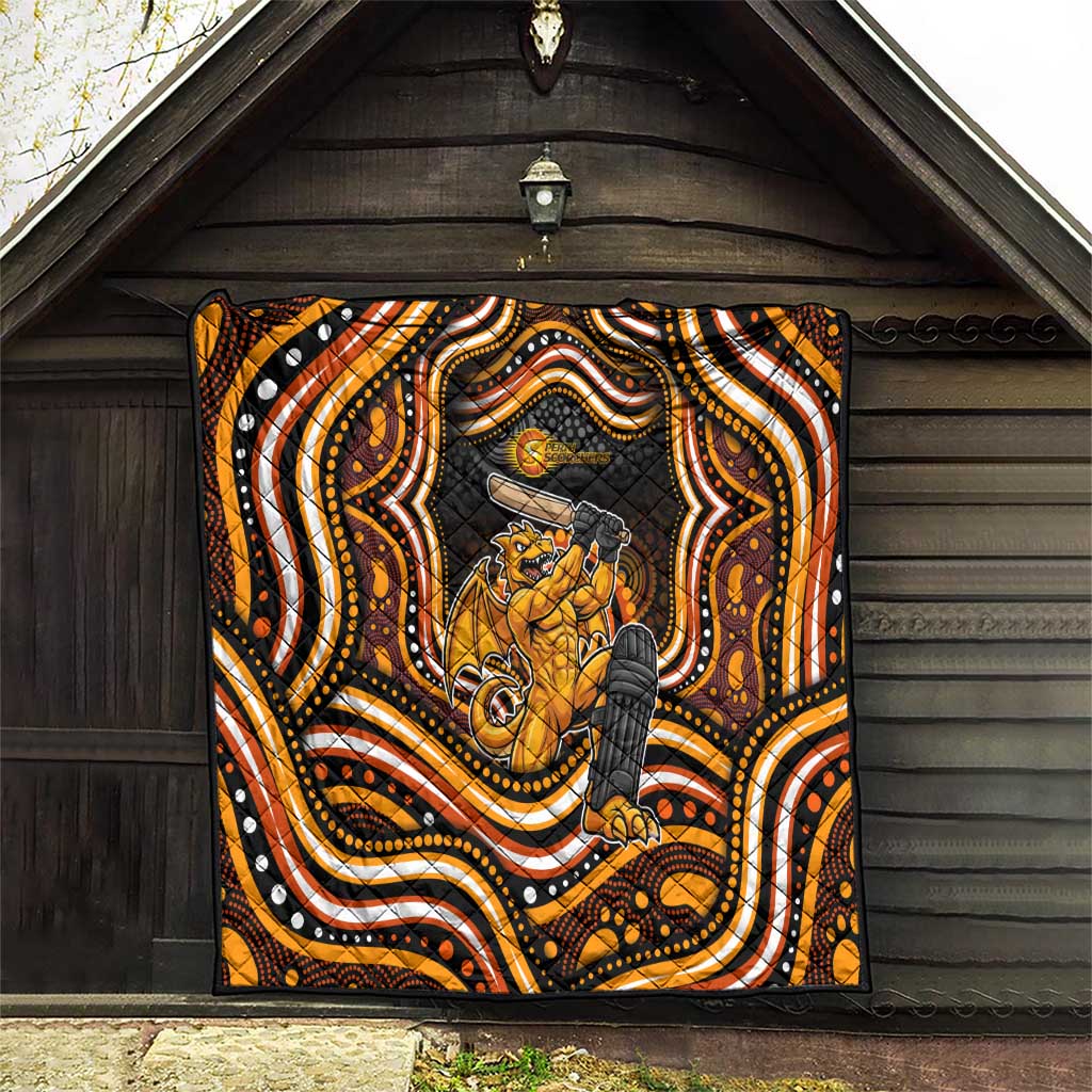 Perth Scorchers Cricket Quilt Australian Cricket Mascot - Modern Indigenous Style