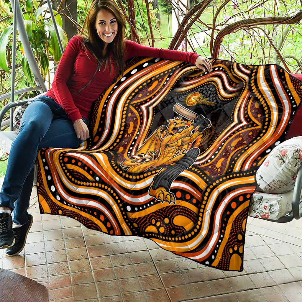 Perth Scorchers Cricket Quilt Australian Cricket Mascot - Modern Indigenous Style