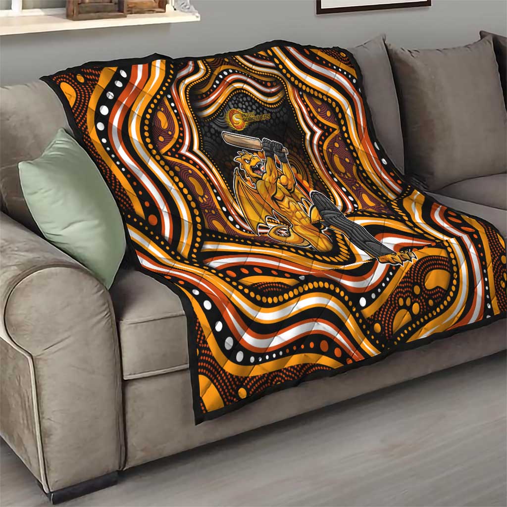 Perth Scorchers Cricket Quilt Australian Cricket Mascot - Modern Indigenous Style