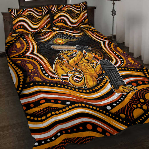 Perth Scorchers Cricket Quilt Bed Set Australian Cricket Mascot - Modern Indigenous Style