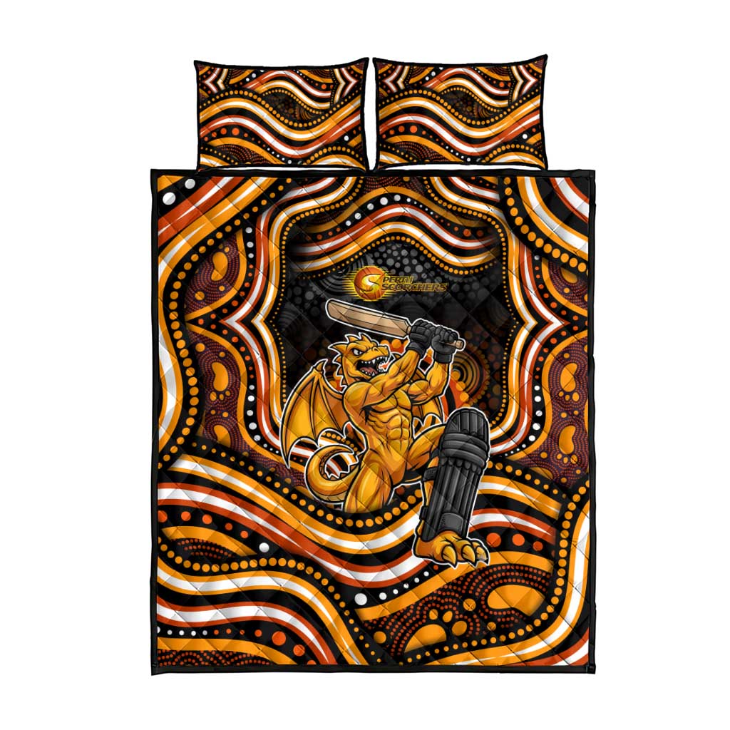 Perth Scorchers Cricket Quilt Bed Set Australian Cricket Mascot - Modern Indigenous Style
