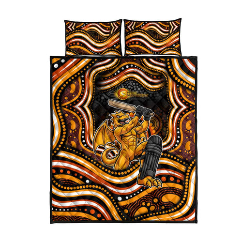 Perth Scorchers Cricket Quilt Bed Set Australian Cricket Mascot - Modern Indigenous Style