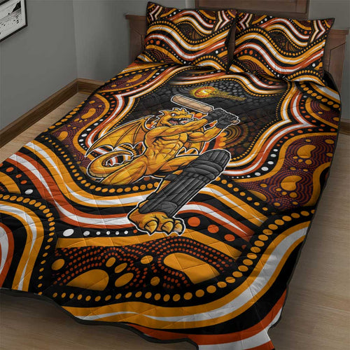 Perth Scorchers Cricket Quilt Bed Set Australian Cricket Mascot - Modern Indigenous Style