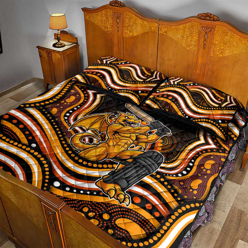 Perth Scorchers Cricket Quilt Bed Set Australian Cricket Mascot - Modern Indigenous Style