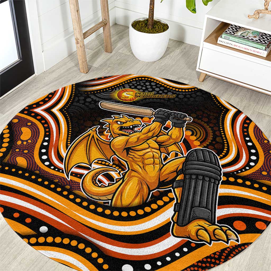 Perth Scorchers Cricket Round Carpet Australian Cricket Mascot - Modern Indigenous Style