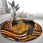 Perth Scorchers Cricket Round Carpet Australian Cricket Mascot - Modern Indigenous Style