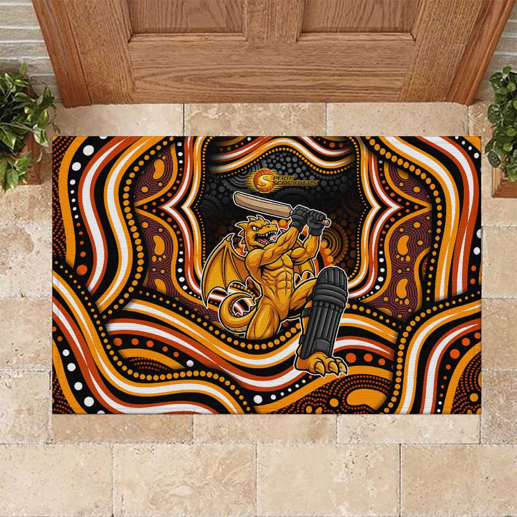 Perth Scorchers Cricket Rubber Doormat Australian Cricket Mascot - Modern Indigenous Style