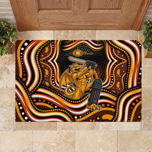 Perth Scorchers Cricket Rubber Doormat Australian Cricket Mascot - Modern Indigenous Style