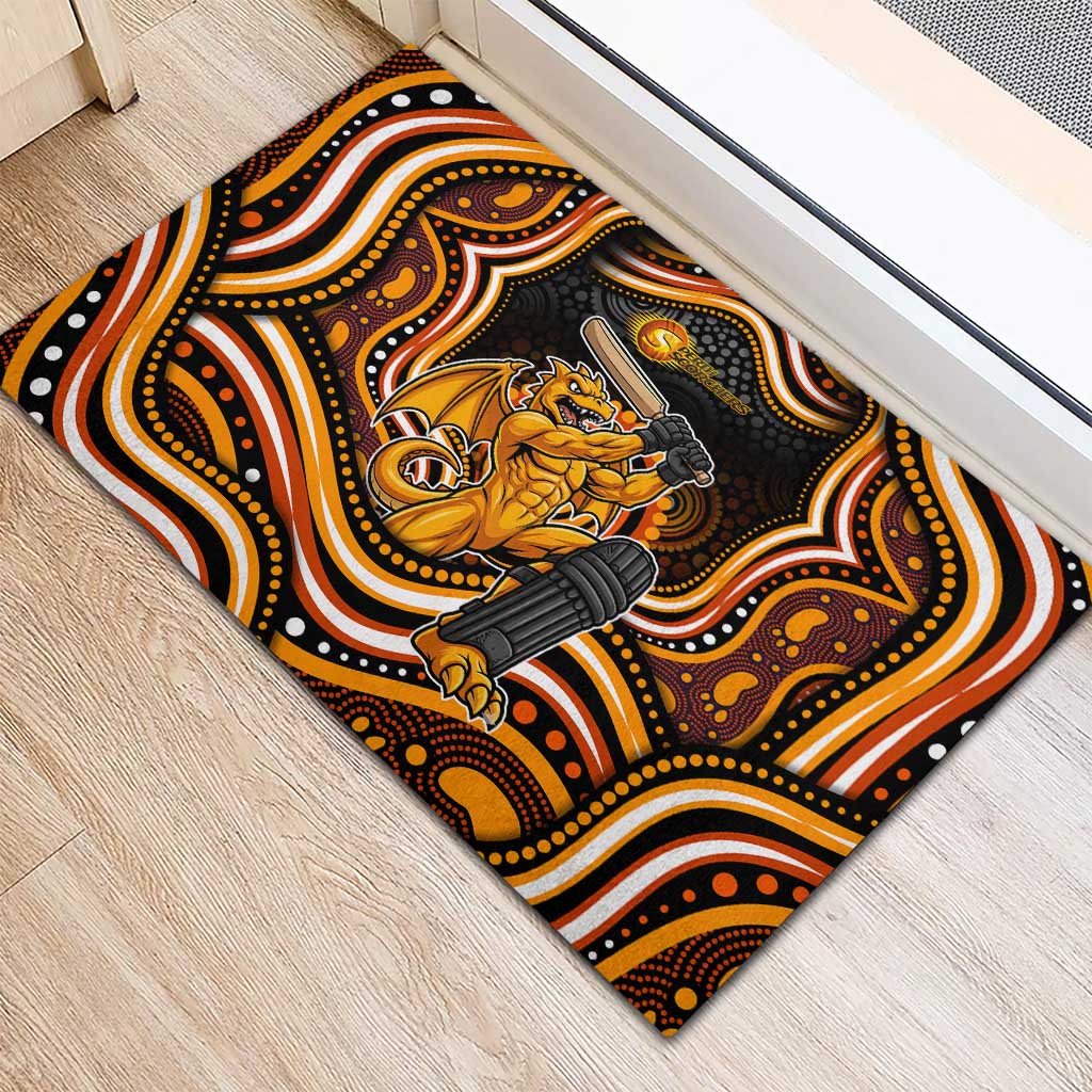 Perth Scorchers Cricket Rubber Doormat Australian Cricket Mascot - Modern Indigenous Style