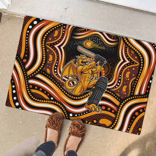 Perth Scorchers Cricket Rubber Doormat Australian Cricket Mascot - Modern Indigenous Style