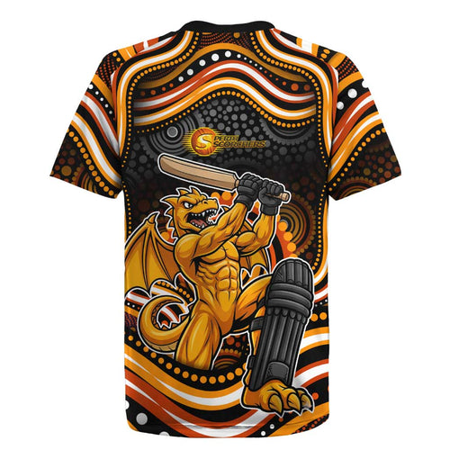 Perth Scorchers Cricket Rugby Jersey Australian Cricket Mascot - Modern Indigenous Style